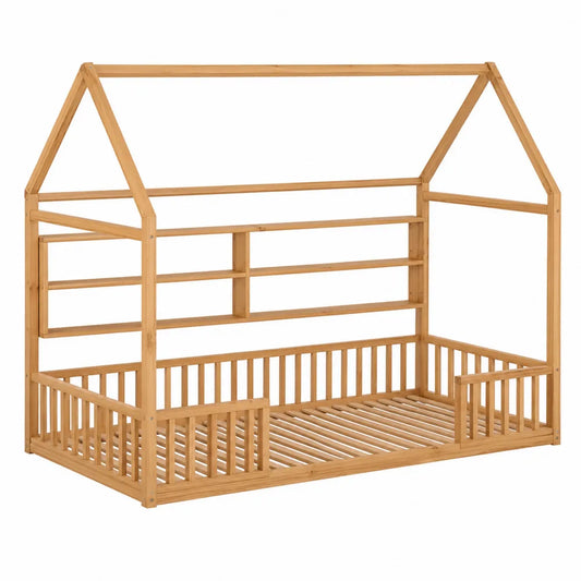 Letto per bambini in legno di pino a forma di casa 200x90x150 cm
