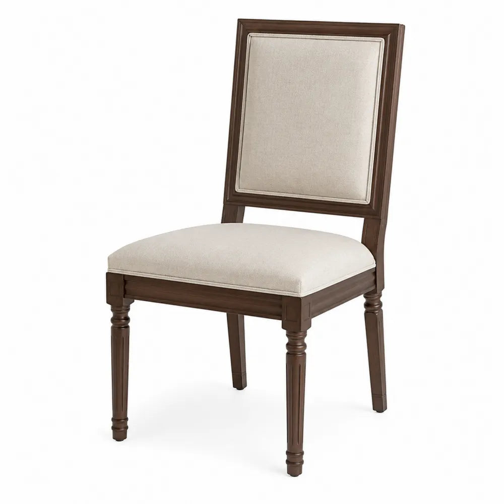 Sedia in legno e tessuto poliestere beige